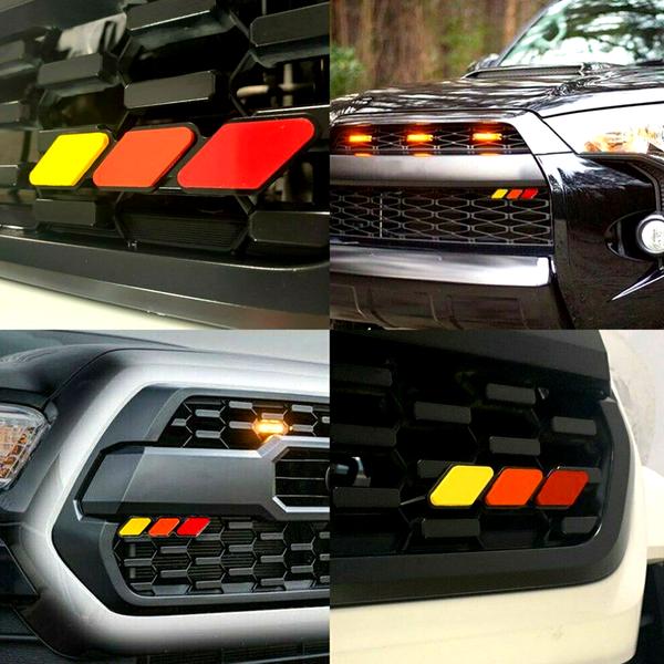 Tri-Color Retro Grille Stripe Decal Sticker Fit Toyota Tacoma Tundra 4Runner FJ