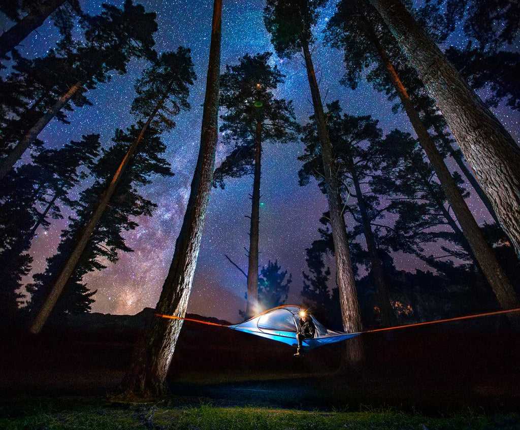 night view of Flite+ 2 Person Tree Tent - 10 Min Set Up - Lightweight - by Tentsile