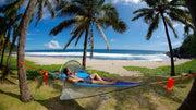 at the beach with the una tree tent
