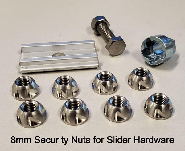 8mm Security Nuts for Slider hardware Tuff Stuff