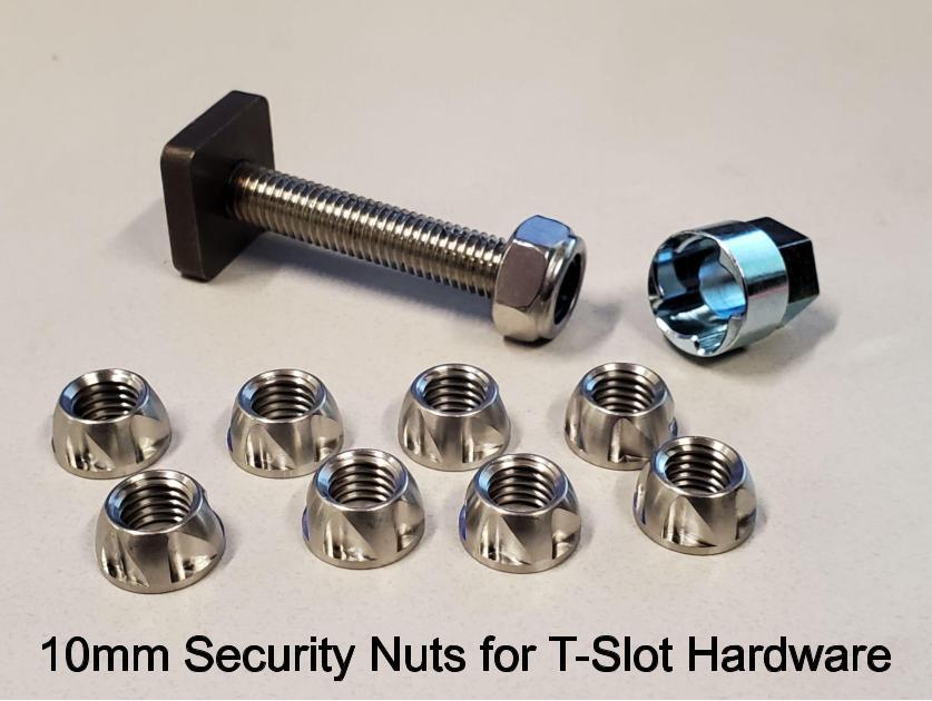 10mm Security Nuts for T-Slot Hardware