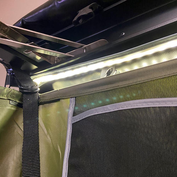 LED Light Strip Placed for Accessibility inside the Tuff Stuff Shower Tent