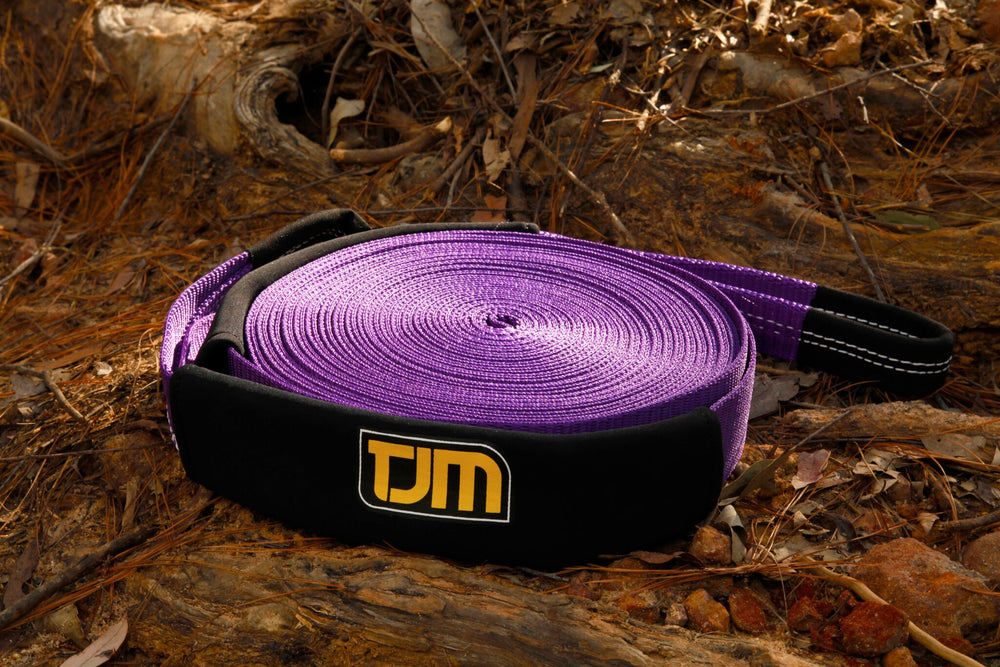 Winch Extension Strap - Purple, 20 Meters Long & 6,000 Kg (13,2000 Lbs) Strength Rating - by TJM